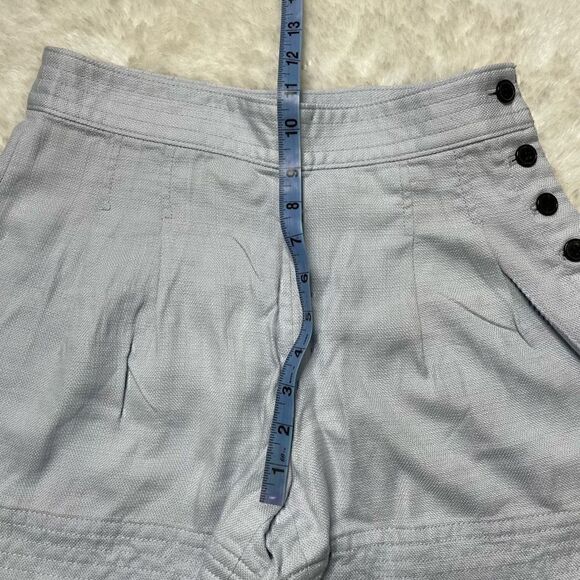Club Monaco Shorts Size 00 XS Light Blue Buttons High Waist Lyocell - Picture 7 of 9